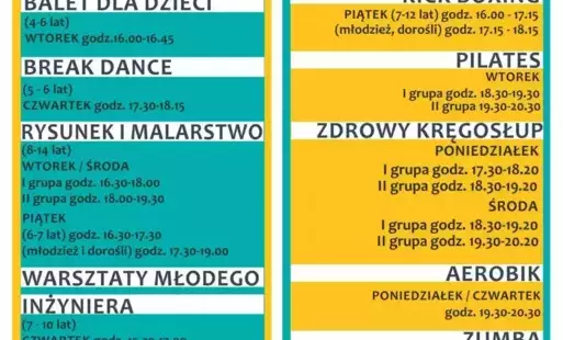 Zdjęcie do ZAJĘCIA STAŁE NA ROK 2025/2026