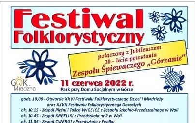Zdjęcie do Festiwal Folklorystyczny połączony z Jubileuszem 30-lecia Zespołu G&oacute;rzanie 