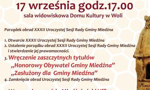 Zdjęcie do UROCZYSTA SESJA RADY GMINY MIEDŹNA 